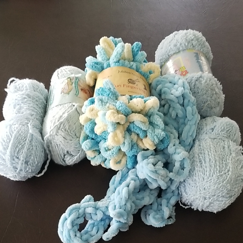 Blue Baby Soft Yarn Bundle NWTS